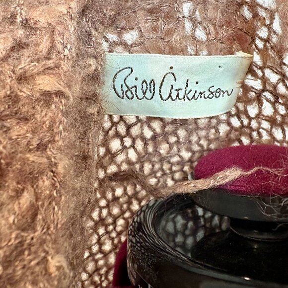 Vintage Bill Atkinson Cowl Mock Neck Knit Bell Sleeves Sweater sz L - Picture 4 of 9